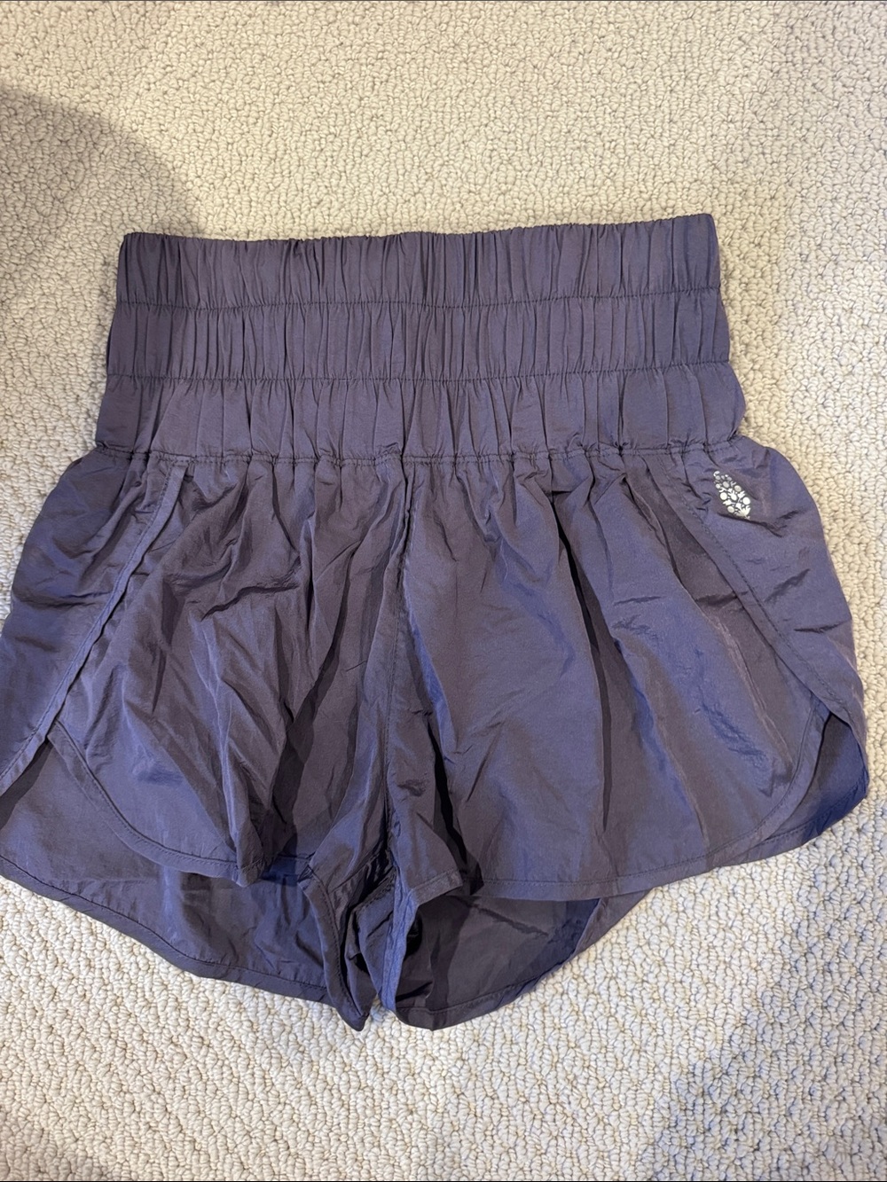 FP Movement by Free People Smocked Waist Purple Athletic Shorts